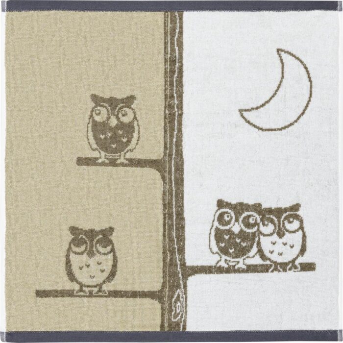 terry dish towel brown owls