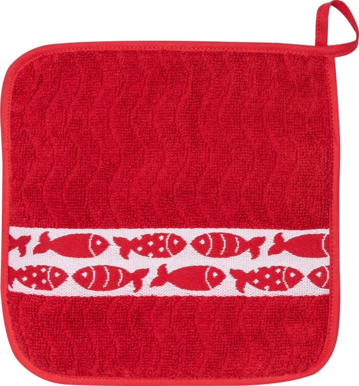 terry potholder little fish red