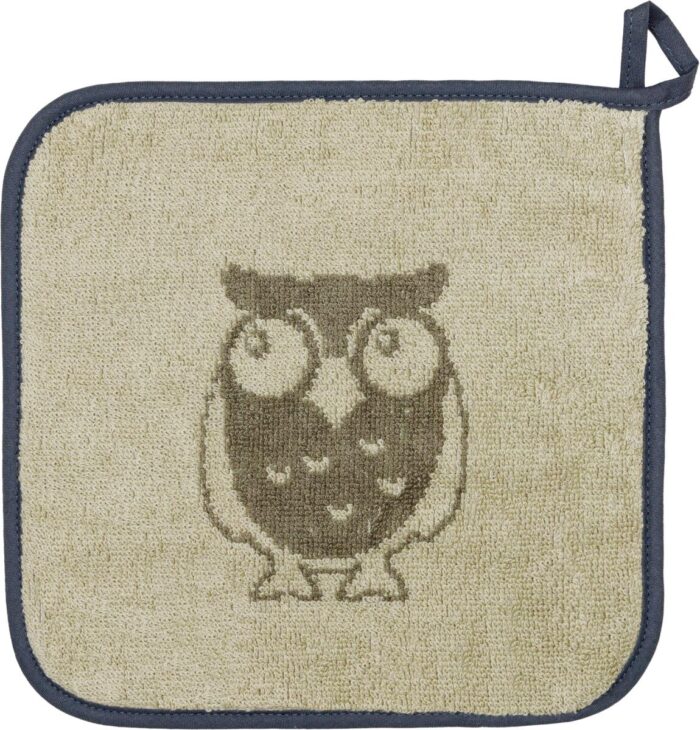 terry potholder owl brown