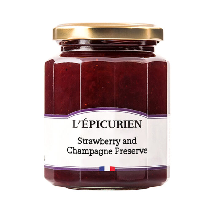 champagne and strawberry jam